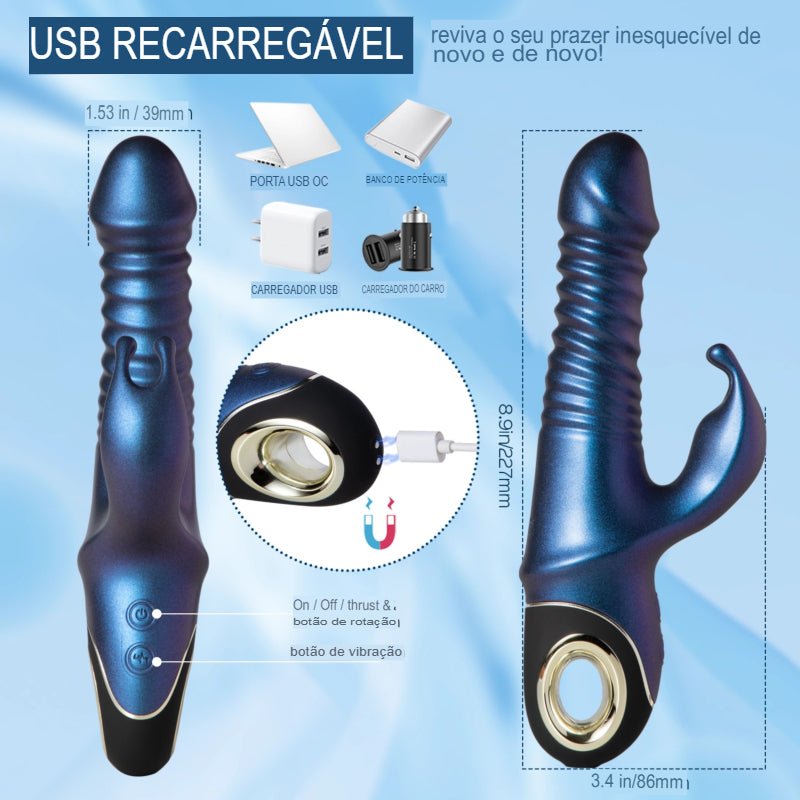 Vibrador e Estimulador duplo - Ondas de Prazer Radiante