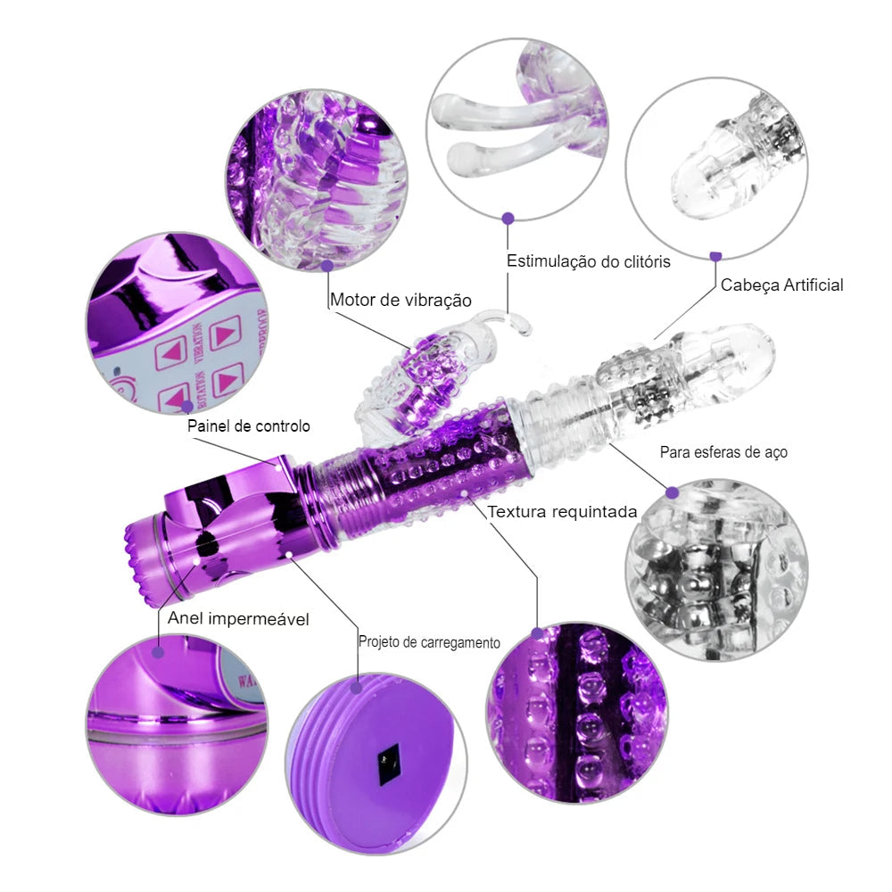 Vibrador Rotativo C/ 8 Funções E 36 Níveis De Vibração