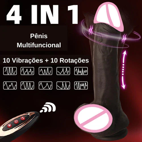Pênis Realista Shadow boy 4 em 1 vibrador com aquecimento
