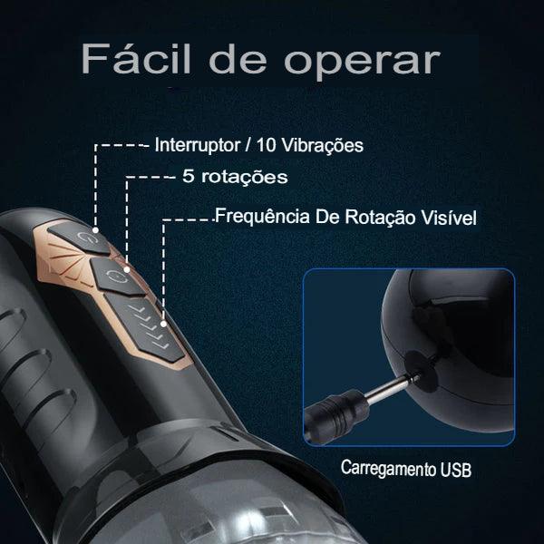 Masturbador de Rotação Automática em 360º - Tornado