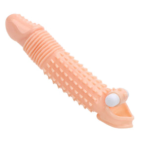 Capa Peniana Aumenta 5cm Com Vibrador Pênis Camisinha Reutilizável Texturizada