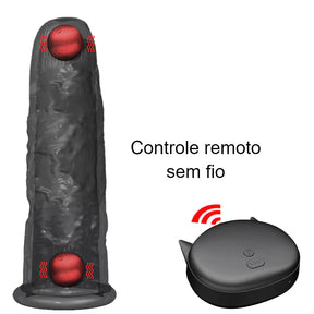 Capa Peniana Camisinha Reutilizável Com Dois Vibradores Extensora Pênis Ereção Controle Remoto