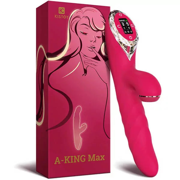 A-King Max Vibrador De Luxo Vai e Vem Com Estimulador e Display Kistoy