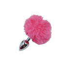 Plug Anal PomPom Pelúcia com Base Prateada