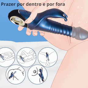 Vibrador e Estimulador duplo -  Ondas de Prazer Radiante