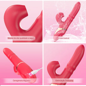 Vibrador Ponto G Vai e Vem Com Pulsação Clitóris Lançamento 2024