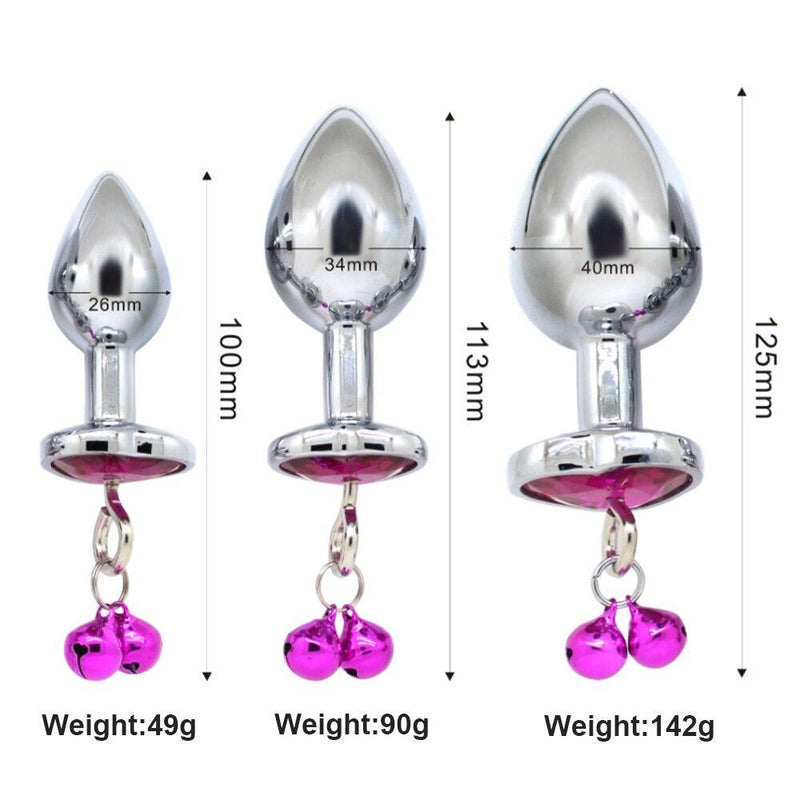 Kit Plug Anal com Jóia e Sino - Fonlu