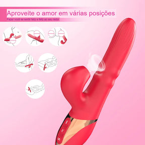 Vibrador Ponto G Vai e Vem Com Pulsação Clitóris Lançamento 2024