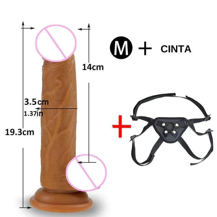 Cinta com Pênis Bullet Realista disponível em 3 tamanhos