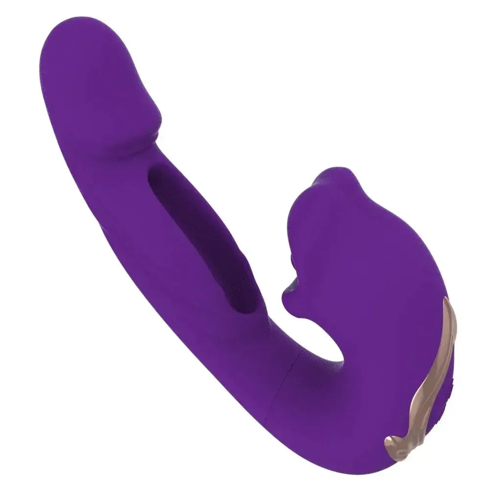 Vibrador Violet - 7 modos para estimulação do clitóris, dildo de empurrão e jogo anal