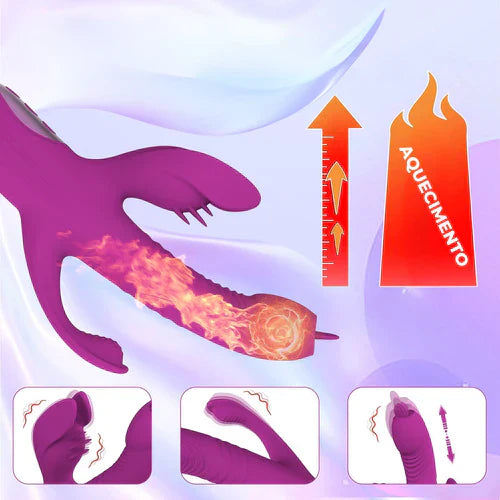 Dominatrix - Vibrador tripla estimulação com aquecimento