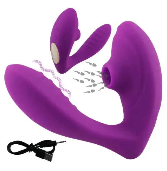 Vibrador Ponto G  e Sugador de Clitóris TITAN 10 Níveis