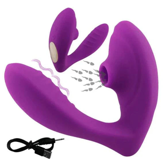 Vibrador Ponto G  e Sugador de Clitóris TITAN 10 Níveis